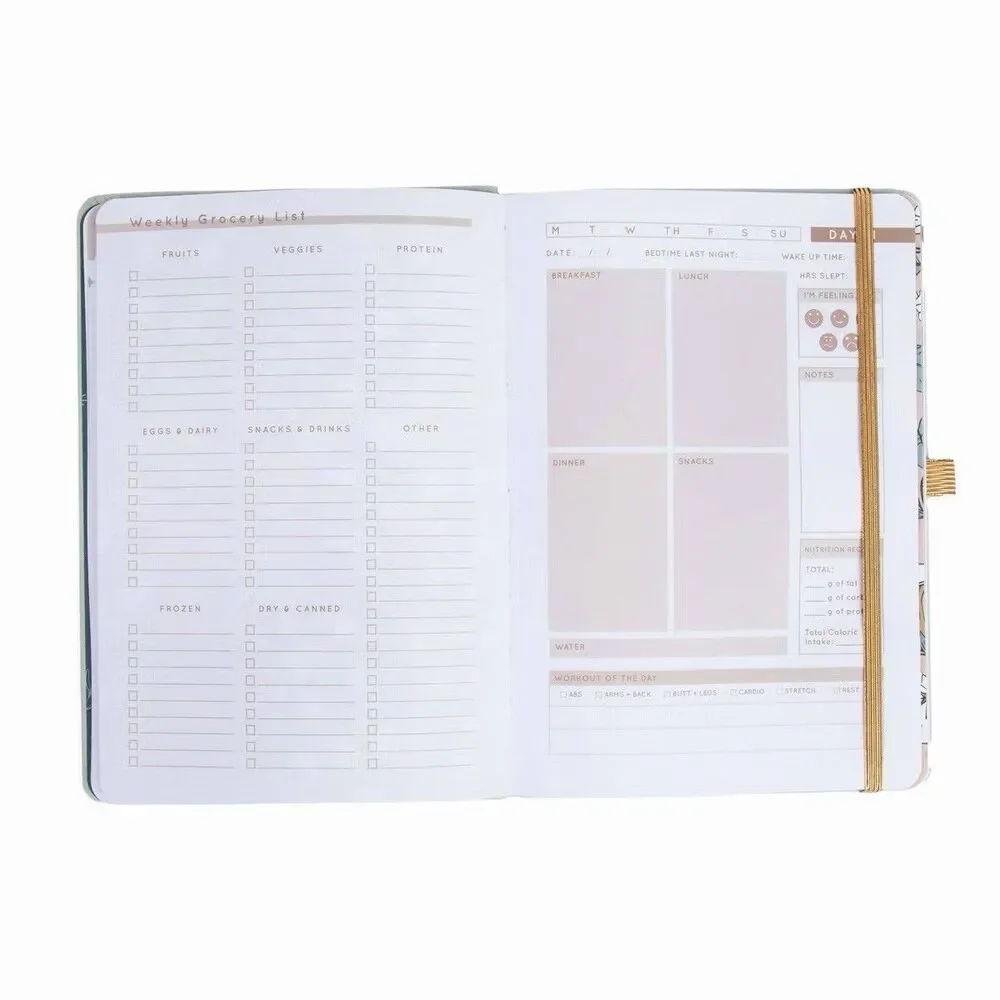 Blogilates 12 Week Fit Journal Hardcover Fitness Planner w/ Elastic Closure New